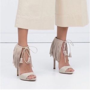 ZARA beige fringe heels New Never worn. Size 39